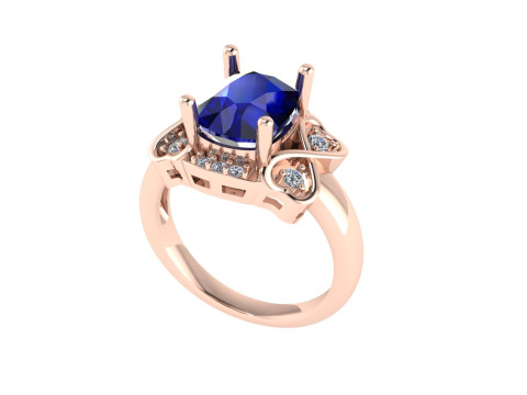 Women diamond ring 3d render Modèles 3D en vedette