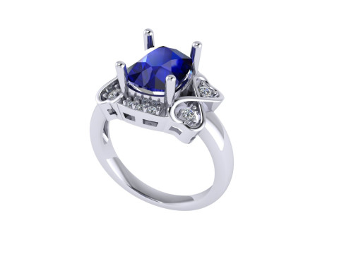 Women diamond ring 3d render Modèles 3D en vedette
