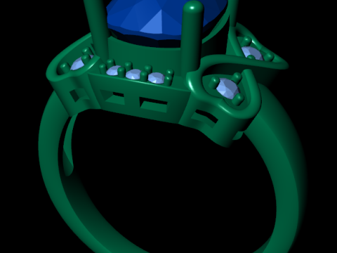 Women diamond ring 3d render Modèles 3D en vedette