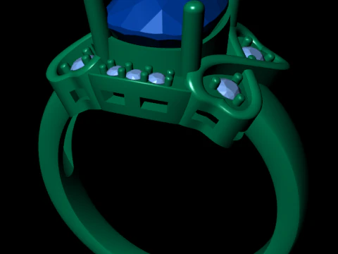 Women diamond ring 3d render 3D Print Model