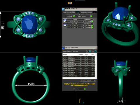 Women diamond ring 3d render Modèles 3D en vedette