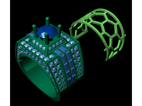 Men diamond ring 3d render 3D Print Model