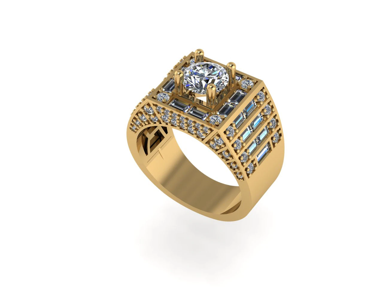 Men diamond ring 3d render 3D Print Model .c4d .max .obj .3ds .fbx .stl .blend 