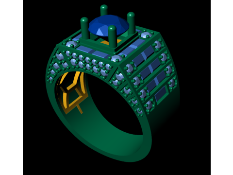 Men diamond ring 3d render 3Dプリントモデル
