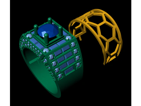 Men diamond ring 3d render 3D Print Model