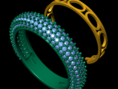 Women diamond ring 3d render Modèles 3D en vedette