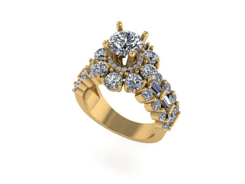 Жіноче діамантове кільце 3d візуалізації 3D Принт Модель