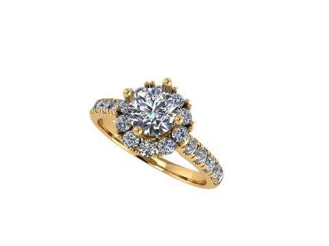 Жіноче діамантове кільце 3d візуалізації 3D Принт Модель