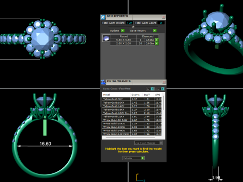 Women diamond ring 3d render 3Dプリントモデル