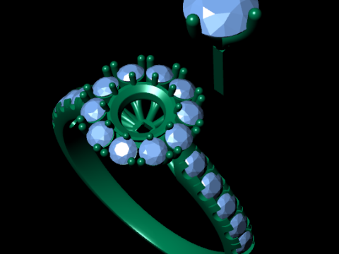 Women diamond ring 3d render 3Dプリントモデル
