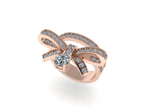 女性ダイヤモンド リング 3 d レンダリング 3Dプリントモデル