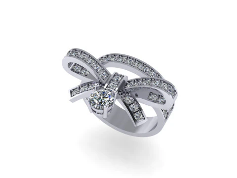 女性ダイヤモンド リング 3 d レンダリング 3Dプリントモデル