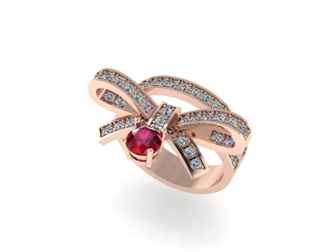 女性ダイヤモンド リング 3 d レンダリング 3Dプリントモデル