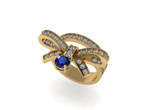 女性ダイヤモンド リング 3 d レンダリング 3Dプリントモデル