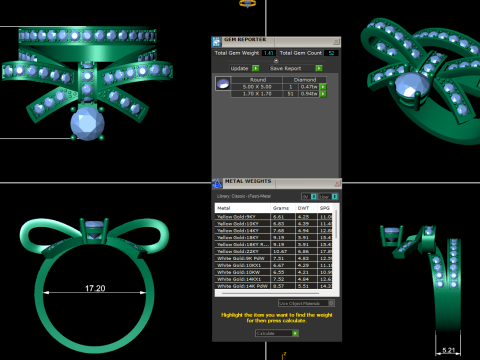 Women diamond ring 3d render 3Dプリントモデル