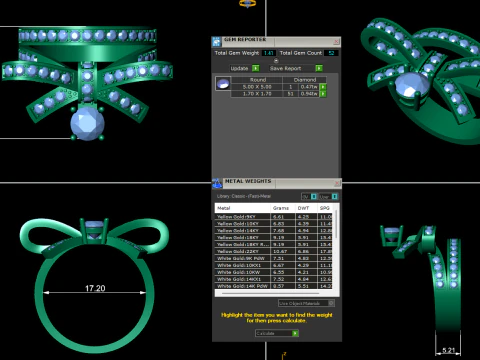 女性ダイヤモンド リング 3 d レンダリング 3Dプリントモデル