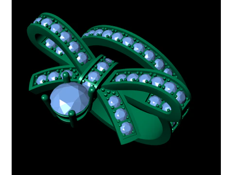 女性ダイヤモンド リング 3 d レンダリング 3Dプリントモデル