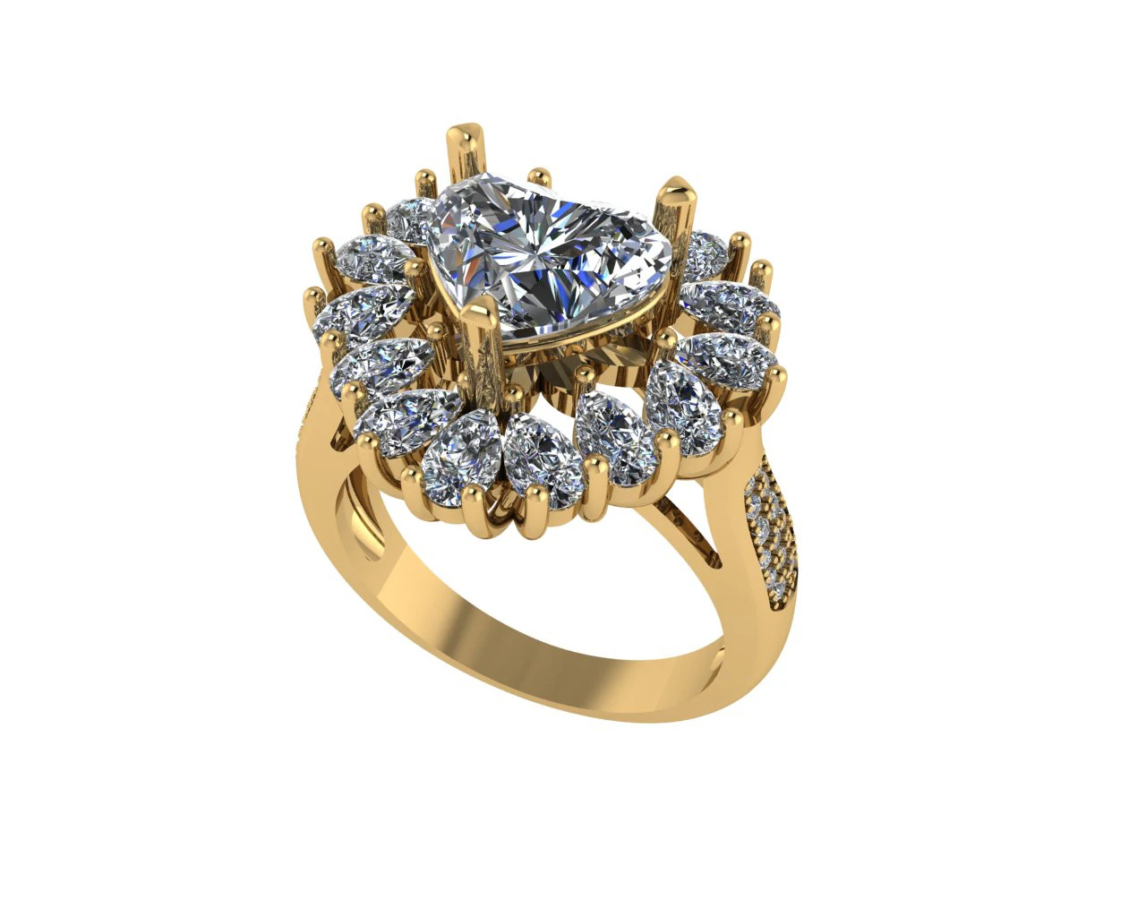 Women diamond ring 3d render 3D Print Model .c4d .max .obj .3ds .fbx .stl .blend 