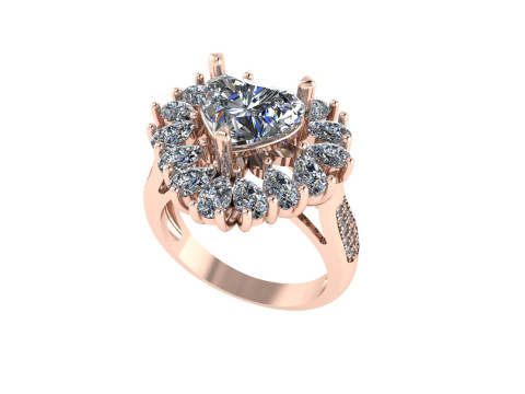 Women diamond ring 3d render Modelo de Impressão 3D