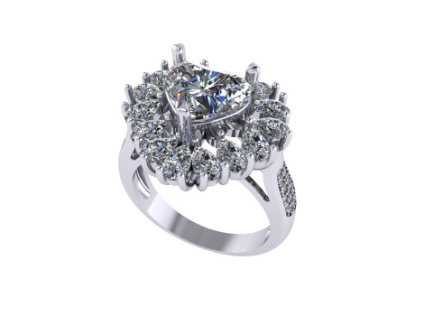 Women diamond ring 3d render Modelo de Impressão 3D