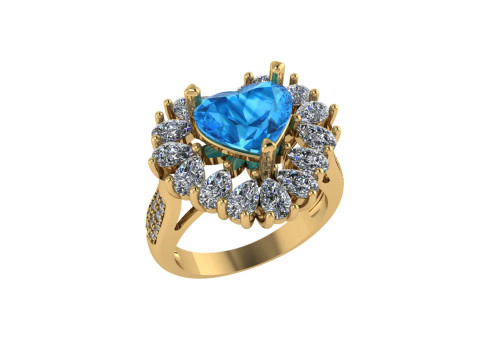 Women diamond ring 3d render Modelo de Impressão 3D