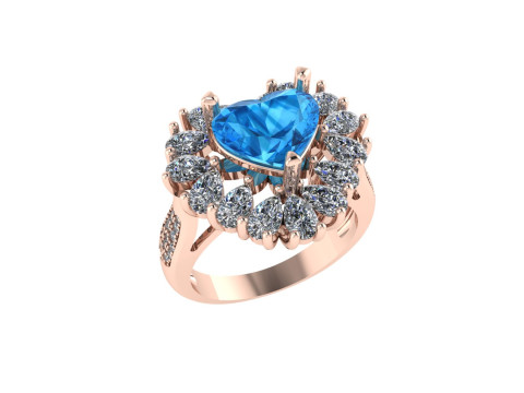 Women diamond ring 3d render Modelo de Impressão 3D