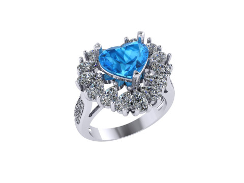 Women diamond ring 3d render Modelo de Impressão 3D