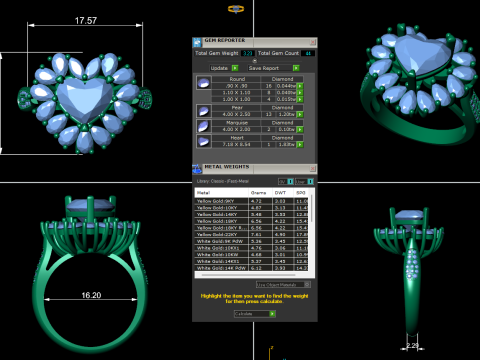 Women diamond ring 3d render Modelo de Impressão 3D