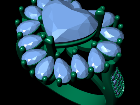 Women diamond ring 3d render Modelo de Impressão 3D