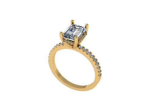 Kadın pırlanta yüzük 3D render 3D Baskı Modeli