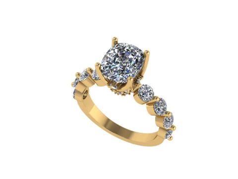 Жіноче діамантове кільце 3d візуалізації 3D Принт Модель