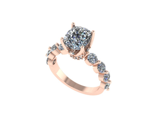 Women diamond ring 3d render Modèles 3D en vedette