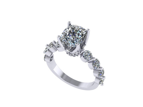 Women diamond ring 3d render Modèles 3D en vedette