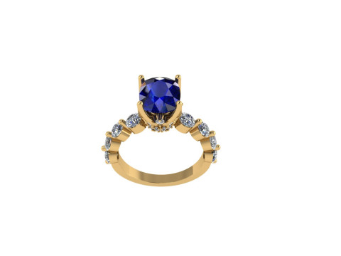 Women diamond ring 3d render Modèles 3D en vedette