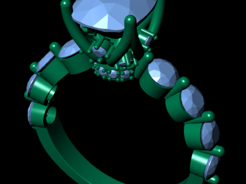 Women diamond ring 3d render Modèles 3D en vedette