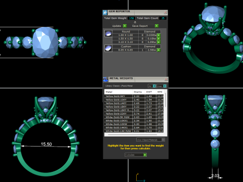 Women diamond ring 3d render Modèles 3D en vedette