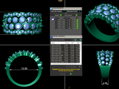 Women diamond ring 3d render 3Dプリントモデル