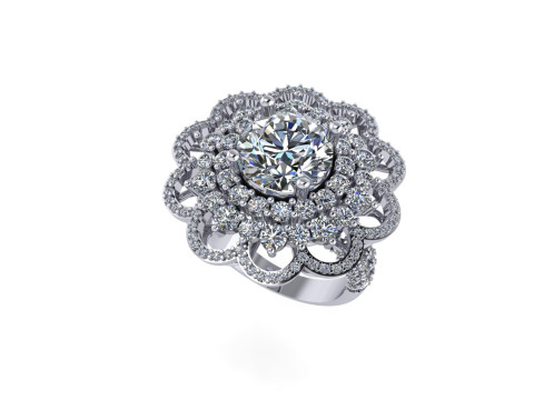 Women diamond ring 3d render 3Dプリントモデル