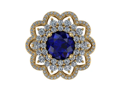 Женское кольцо с бриллиантом 3D рендеринг 3D Принт Модель