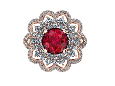 Женское кольцо с бриллиантом 3D рендеринг 3D Принт Модель