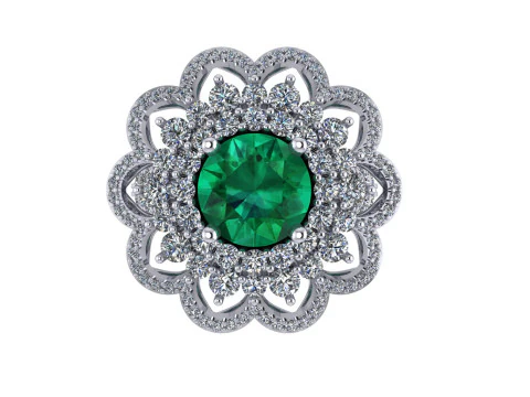 Женское кольцо с бриллиантом 3D рендеринг 3D Принт Модель