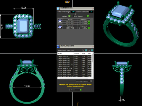 Women diamond ring 3d render 3D Print Model