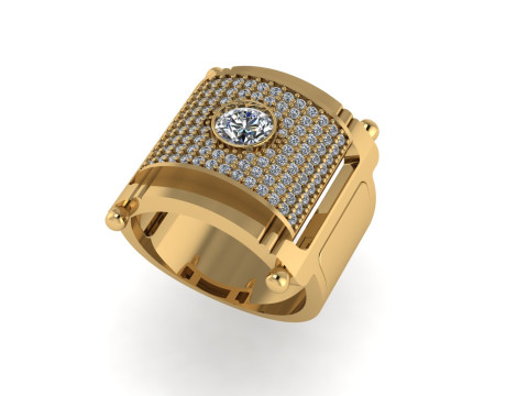 Men diamond ring 3d render 3Dプリントモデル