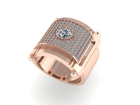 Men diamond ring 3d render 3D Print Model