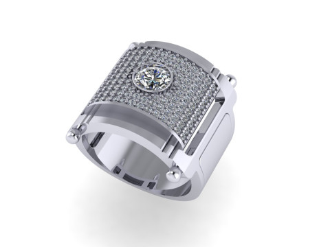 Men diamond ring 3d render 3D-Druckmodell