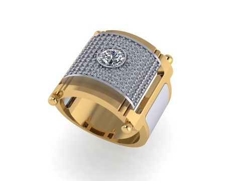 Men diamond ring 3d render 3D-Druckmodell