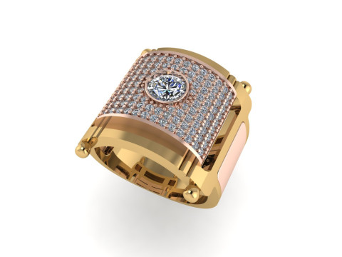 Men diamond ring 3d render 3D-Druckmodell