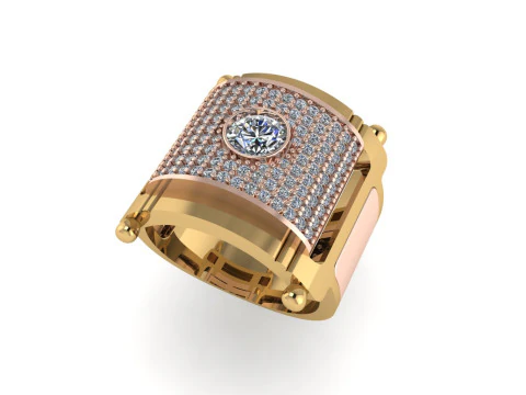 Men diamond ring 3d render 3D Print Model