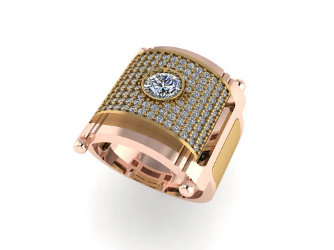 Men diamond ring 3d render 3D Print Model