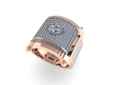 Men diamond ring 3d render 3D-Druckmodell